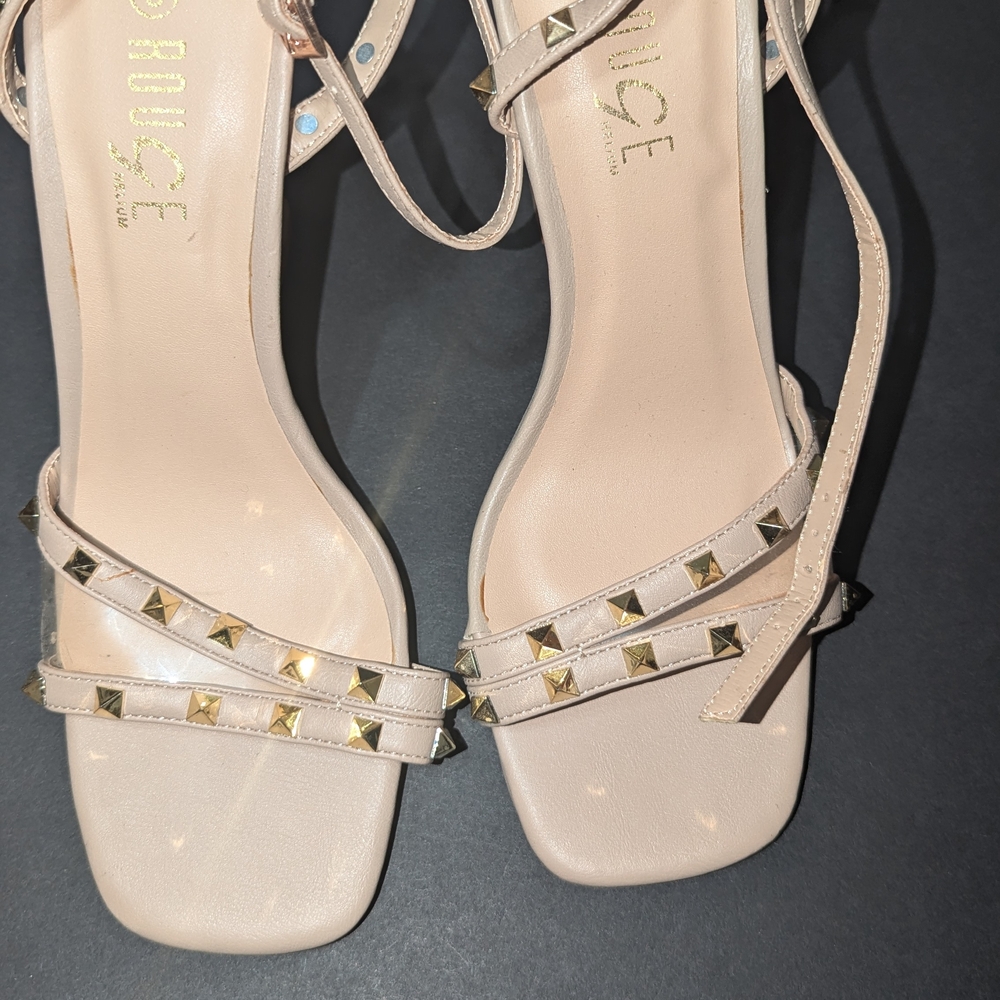 Studded Beige Strappy Sandals